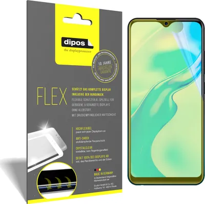 Produktbild von 2x Schutzfolie für Vivo Y11s Folie, 100% Displayabdeckung, dipos Flex