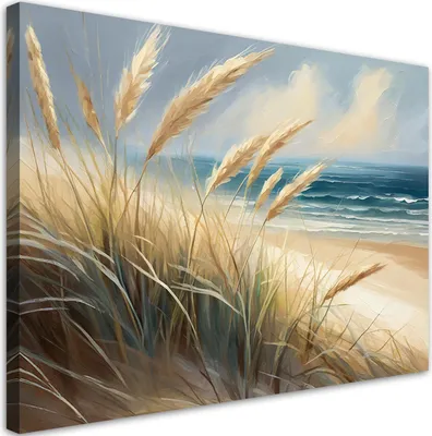 Image de Toile Mer Dunes Nature 60x40 Feeby Beige Image pour le mur Prête à accrocher