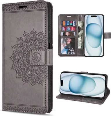 Produktbild von Hülle für iPhone 15 / 15 Pro / 15 Plus / 15 Pro Max Handyhülle Handy Tasche Etui iPhone 15 Grau