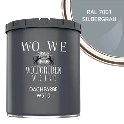 Produktbild von Dachfarbe Sockelfarbe Dachbeschichtung W510 Silbergrau RAL 7001 - 750ml