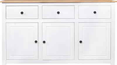 Obrázok produktu pre vidaXL Príborník biely 135x40x80 cm Borovicové drevo Panama