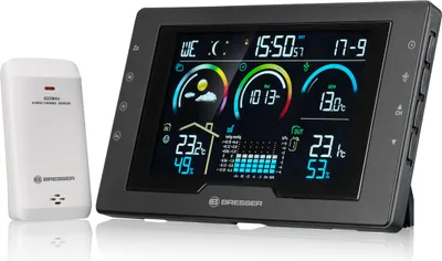 Produktbild von Bresser Funkwetterstation mit Außensensor, 5,7" Display, Wettervorhersage, Luftdruck, Hitzeindex, Taupunkt, Frostwarnung, DCF-Zeit, Max/Min-Werte