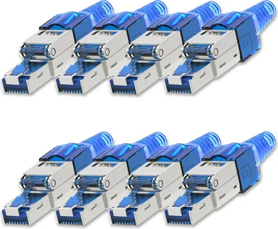Produktbild von NEXMEX 8x Netzwerkstecker Cat 7 CAT7 RJ45 Stecker Werkzeuglos Metall 10GBit/s