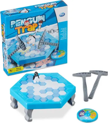 Produktbild von Brettspiel Pinguinspiel, sechseckig, ab 3 Jahren, Eisblöcke wegschlagen, Pinguin retten, 27.2x27.2x6.2cm