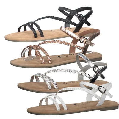 Produktbild von Tamaris 1-28113-24 Damen Sandalen Riemchensandalen Leder, Größe:36 EU, Farbe:Schwarz