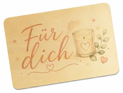 Produktbild von Postkarte Holz Für dich - Grusskarte mit liebevollem Schriftzug Mit Spruch: Für