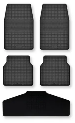 Produktbild von Gummi-Fußmatten + Tunnel für Suzuki Jimny 1998-2007 (SUV) – 5-tlg, Schwarz, Semi-Universal, angepasst – Wielganizator Semi-Universal