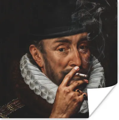 Produktbild von MuchoWow® Poster Wilhelm von Oranien - Adriaen Thomasz - Hut 30x30 cm - Wandposter - Printing