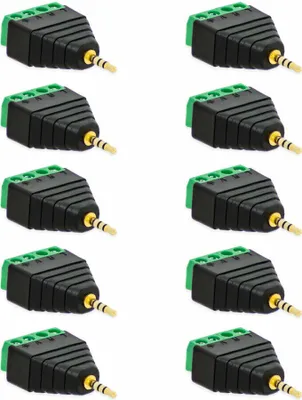 Produktbild von Klinken Stecker 2,5 mm Adapter > Terminal Block 4-Pin Schraub Klemmen Vergoldet[10x Stecker]