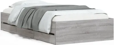 Immagine prodotto di vidaXL Struttura letto con cassetti grigio Sonoma 100x200 cm materiale a base di legno