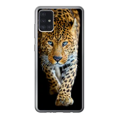 Produktbild von MuchoWow® Handyhülle Schutzhülle Hülle für Samsung Galaxy A52 5G Leopard - Tiere - Porträt - Wildtiere - Schwarz Silikon Softcase Handy Hülle - Umschlag