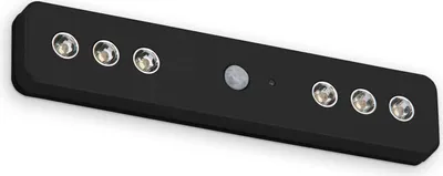 Image de BRILONER - Lampe LED à encastrer avec détecteur de mouvement, lampe pour armoire, lampe sous armoire, veilleuse, noire
