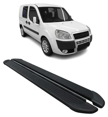 Image de Marchepieds Latéraux pédale pour Fiat Doblo 2000-2010 L1 Aluminium Noir 2Pcs
