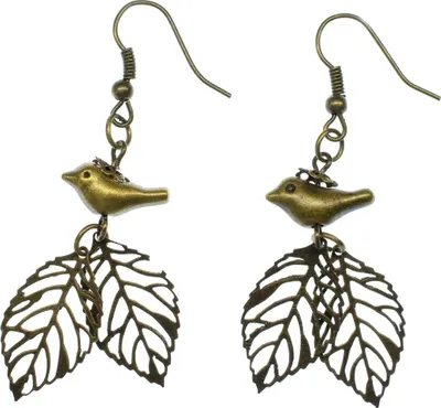 Produktbild von Blatt Ohrringe Miniblings Hänger Vogel Vögelchen Ornament floral Boho bronze