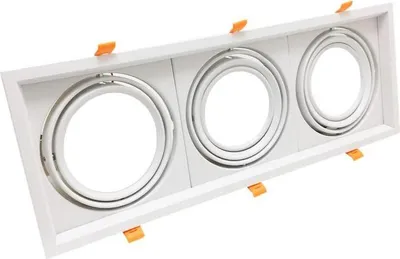 Produktbild von Dreifach schwenkbare Halterung für Glühbirne AR111, WEISS