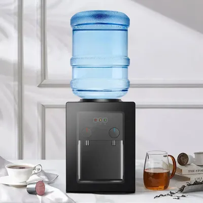 Produktbild von Elektrischer Wasserspender - Heiß- und Kaltwasserspender - 550 W Heizung - 75 W Kühlung - 220 V 50 Hz - Thermostatsteuerung - Edelstahl - Schwarz