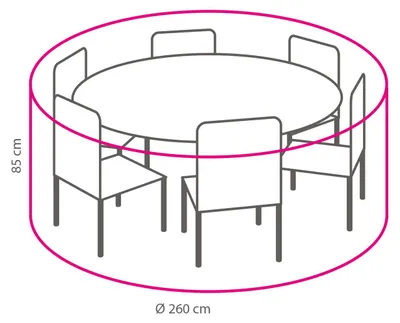 Produktbild von Runde Schutzhülle für Gartenmöbel ⌀ 260 cm, Höhe 85 cm