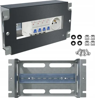 Obrázok produktu pre Napäťový rozvádzač RACK 10"  3U/60/22xS DIN TS35/TH35 čierny Stalflex
