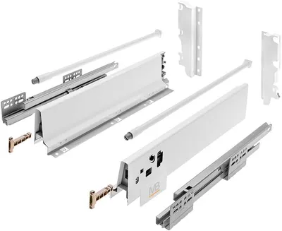 Produktbild von GTV Modern Box Schubladensystem, l=500mm, Set hoch "C", Weiß, Soft Close Funktion