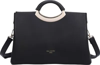 Produktbild von Gallantry, Damen Handtasche genarbt mit festem Griff und Schulterriemen, Schwarz