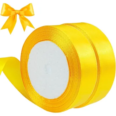 Produktbild von Satinband Gelb 44m x 20mm Geschenkband für Hochzeit Taufe Geburtstag Deko
