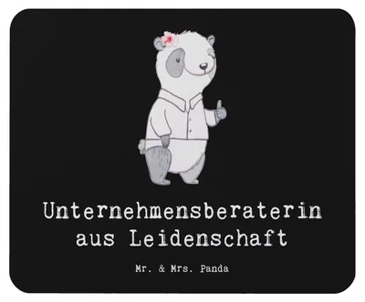 Produktbild von Mr. & Mrs. Panda Mauspad Unternehmensberaterin Leidenschaft - Schwarz - Geschenk, mousematte, laptop mousepad, Mouse Pad, pc