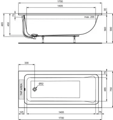 Produktbild von IDEAL STANDARD T540301 Körperform-Badewanne La Dolce Vita
