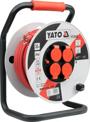 Obrázek produktu pro Yato YT-8106, 30 m, Vnitřní/venkovní, Typ E, Type F (CEE 7/4), IP44, Černá, Červená, Bílá