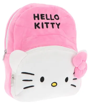 Produktbild von Hello Kitty Plüsch Rucksack, 3D Gesicht & Schleife, verstellbare Gurte