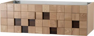Produktbild von MOVEA Waschtischunterschrank 120cm 1 Schublade Grifflos Softclose Helle Eiche Blockmuster Multiplex Eschenfurnier