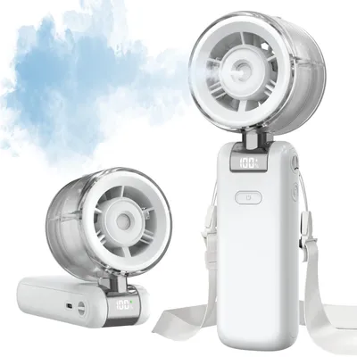 Productafbeelding van Fitgbey Draagbare nevelventilator, compacte turboventilator met 5 snelheden en LED-display