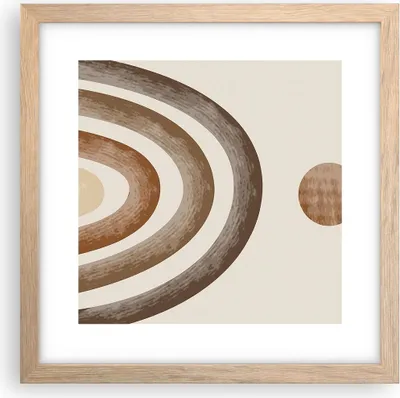 Produktbild von Gerahmtes Poster - Rahmen in heller Eiche - Stück geometrisch Boho - 30x30 cm - Wand Bild - Wanddeko - Wandbilder - Kunstposter - Wandposter - Bilderrahmen - Bilder - Kunstdruck - P2NAC30x30-4841