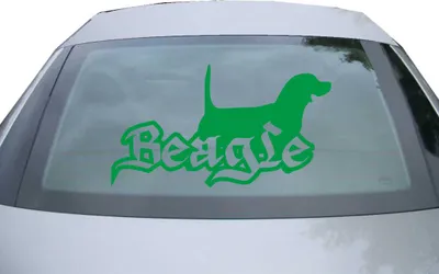 Produktbild von Indigos UG - Aufkleber Heckscheibe & Motorklappe DE7045 - grün - 600x337 mm - Beagle Hund - Auto Scheiben Fenster Heckklappe Tuning Racing JDM - Die cut