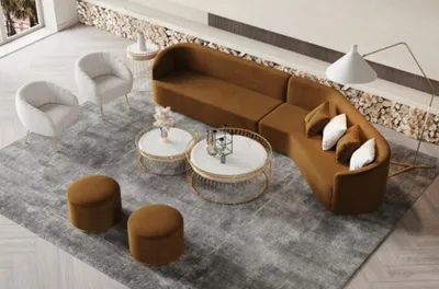 Immagine prodotto di Divano ad angolo Zona giorno a L Seduta relax design Divano lounge Divano in velluto