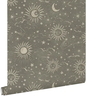 Immagine prodotto di ESTAhome carta da parati cielo stellato verde grigiastro 50 x 900 cm