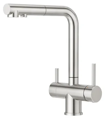 Immagine prodotto di Miscelatore da cucina a tre vie in acciaio inossidabile, con doccetta e rubinetto per acqua filtrata