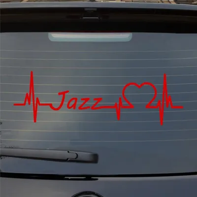 Produktbild von Heckscheibenaufkleber Jazz Puls Herzschlag Auto-Aufkleber 55x17 cm Rot Auto Aufkleber Sticker