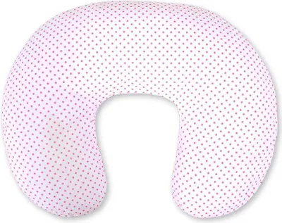 Image de Coussin d'allaitement en forme de haricot Bobono 100% coton rose ergonomique pour maman et bébé