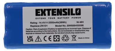 Produktbild von EXTENSILO Akku kompatibel mit Dirt Devil M606-1, M606-2, Libero, M606-3, M606, M607, M606-4, Fusion M611 Staubsauger (2500 mAh, 14,4 V, NiMH)