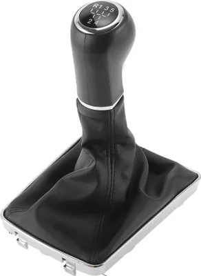 Produktbild von 5-Gang-Schaltknauf mit Abdeckung für Opel für Astra H | Vorderer Automatikgetriebeschalthebelknopf Schwarz Kunststoff-Kunstleder 1 Stk