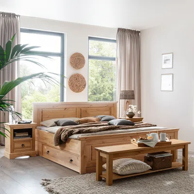 Produktbild von Schlafzimmer Set 6-teilig, Kiefer massiv eichefarben geölt, STEINKJER-69