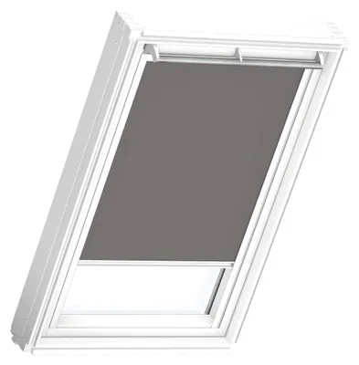 Produktbild von Dachfenster Verdunkelungsrollo mit weißer Führungsschiene, Grau, für MK06