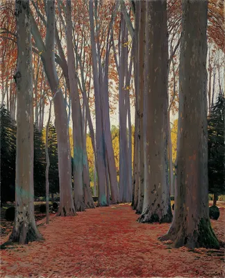 Produktbild von Legendarte - Kunstdruck auf Leinwand - Platanenallee - Santiago Rusiñol - Wanddeko, Canvas cm. 60x75
