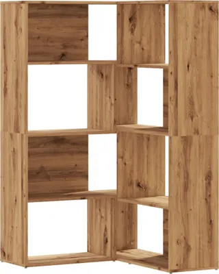 Obrázok produktu pre vidaXL Rohová knižnica 4 police Artisan dub 85x85x140 Materiál na báze dreva