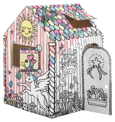 Productafbeelding van BANKERS BOX Unicorn XXL kartonnen speelhuis voor kinderen (81,3 x 81,3 x 121,3 cm)