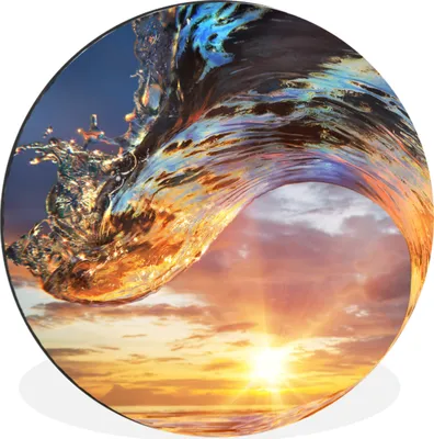 Produktbild von MuchoWow® - Wand Bild - Wohnzimmer - Runde Bilder - Alubilder - Kunst für zu Hause - Aluminium - Wanddekoration