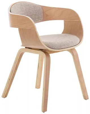 Produktbild von In And OutdoorMatch Stuhl Corrine - Esszimmerstuhl - Holz - Brauner/Grauer Stoff - Holzbeine - 2er-Set - Sitzhöhe 48 cm - Deluxe