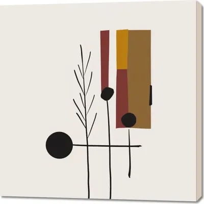 Produktbild von Bild 100x100cm Schwarze Linienäste