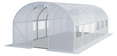 Produktbild von TOOLPORT Foliengewächshaus Gewächshaus 3x6m stabil & langlebig mit Fenster - reißfeste PE Plane 180g/m² weiß transparent