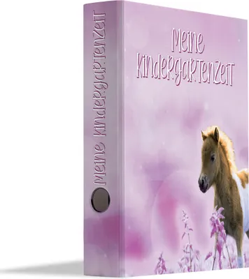 Produktbild von Friendly Fox Kindergarten Ordner, DIN A4 Pony Sammelordner, Kindergarten Portfolio Ordner, Meine Kindergartenzeit, für bis zu 350 Blatt